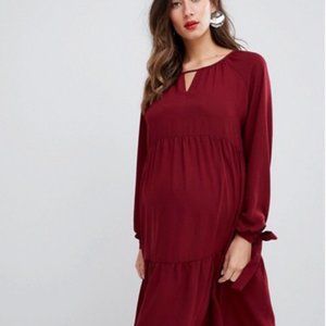 NWOT ASOS Maternity Dress with Bow Cuffs sz 10